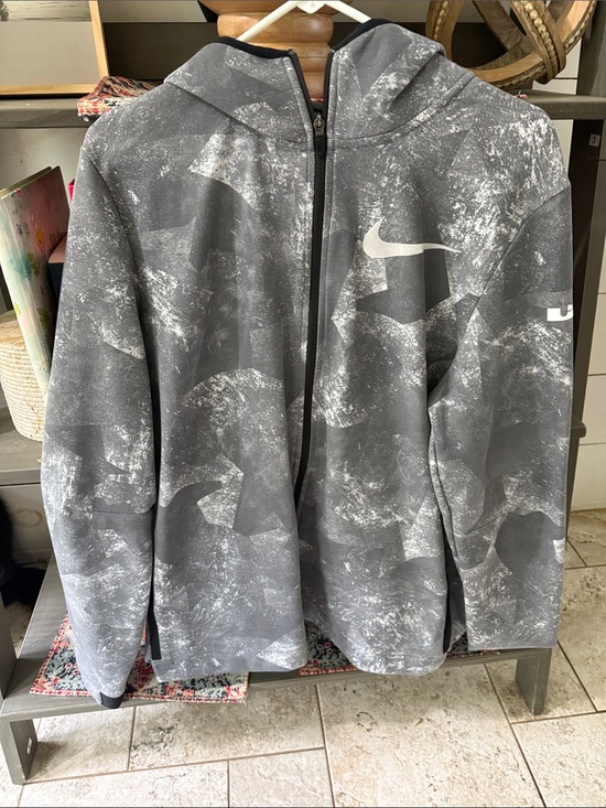 Nike Other - Nike Gray and White Camouflage Zip-Up Hoodie